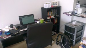 Desk and chair - now with bookcase